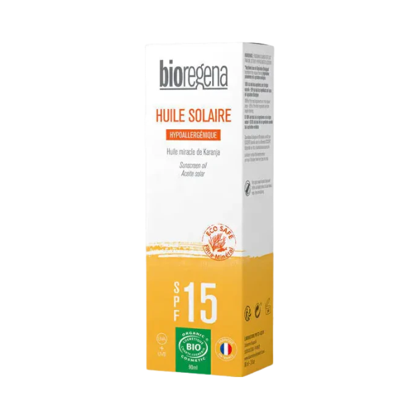 Huile solaire SPF 15 bio - 90ml