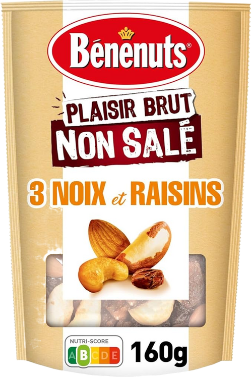 Mélange plaisir brut 3 noix et raisins - 160g