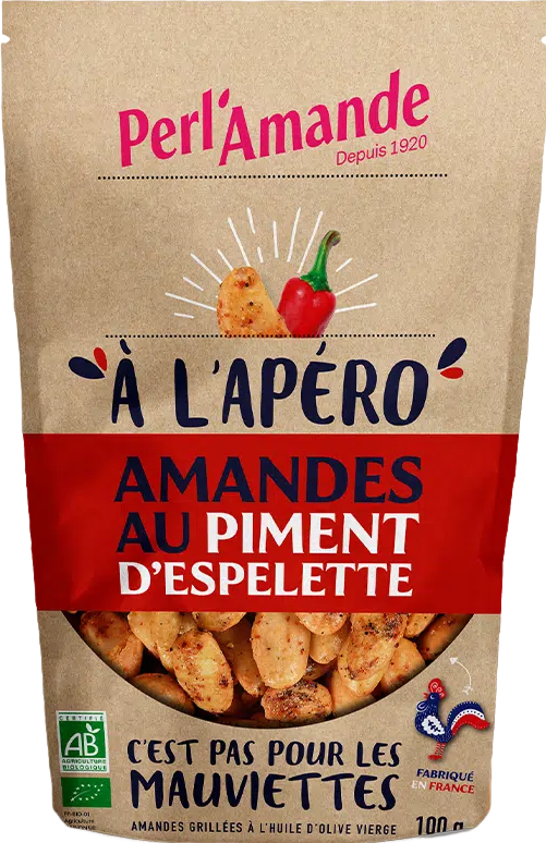 Amandes grillées au piment d'Espelette Bio - 100g