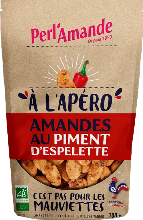 Amandes grillées au piment d'Espelette Bio - 100g