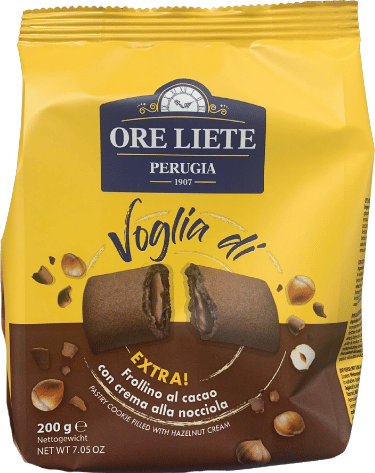 Biscuits fourrés au cacao et à la crème de noisettes - 200g