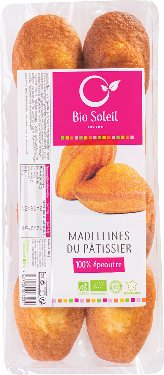 Madeleines pur beurre bio - 180g
