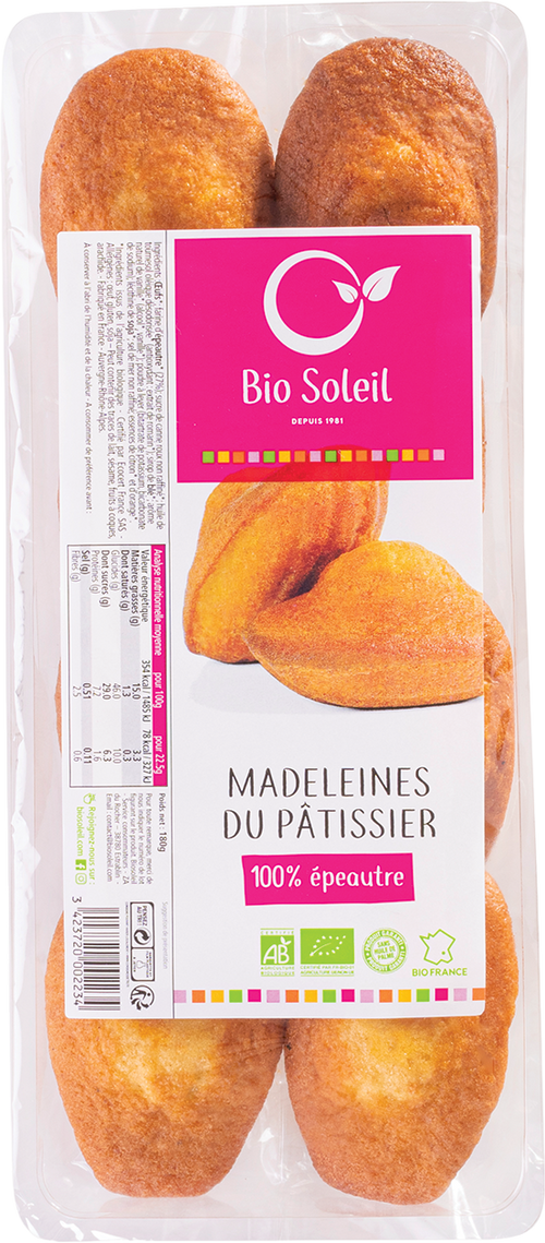 Madeleines pur beurre bio - 180g