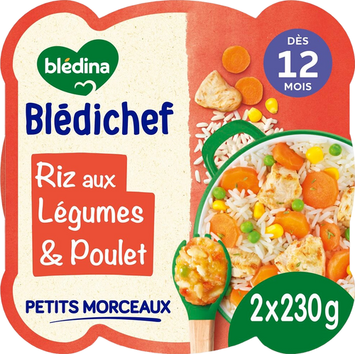 Blédichef riz aux légumes & poulet - 2x230g