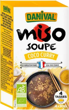 Soupe miso coco curry bio - 4x10g