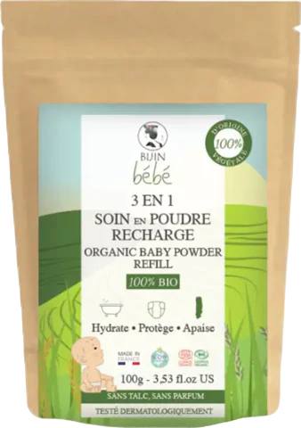 Poudre de soin pour bébé 3 en 1 bio - 100g