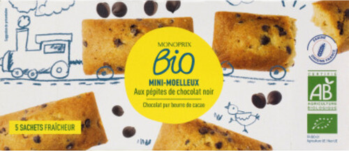 Mini moelleux aux pépites de chocolat noir - Bio - 150g