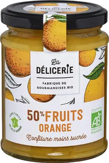 Confiture à l'orange moins sucrée bio - 310g