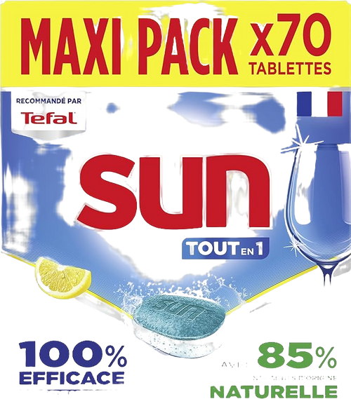 Pastilles lave-vaisselle tout en 1 Citron - 70 tablettes