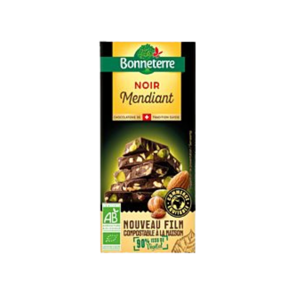 Chocolat noir mendiant - 100g