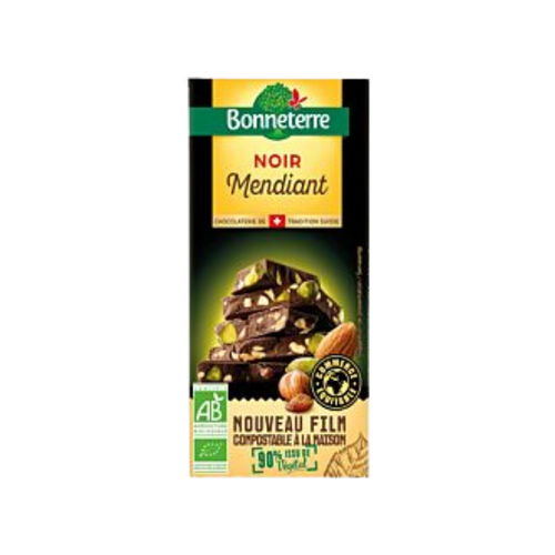 Chocolat noir mendiant - 100g