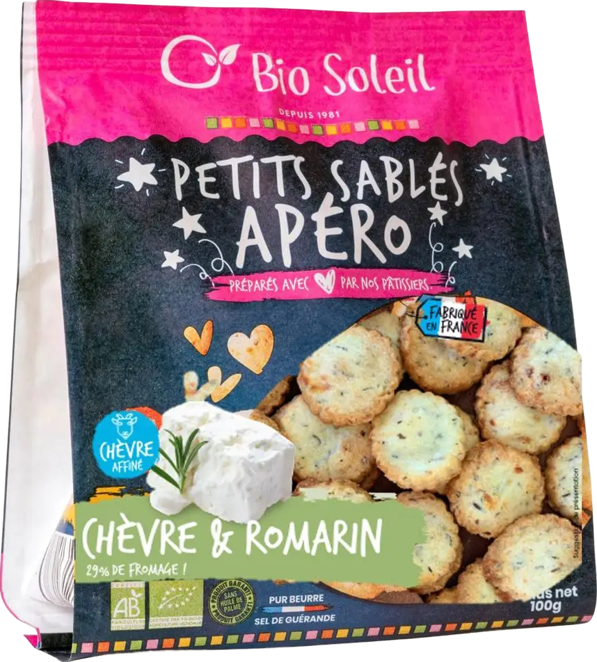 Petits sablés chèvre romarin bio - 100g