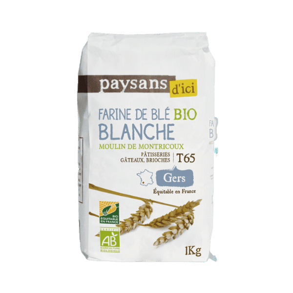 Farine de blé blanche T65 bio - 1kg - Paysans D'Ici