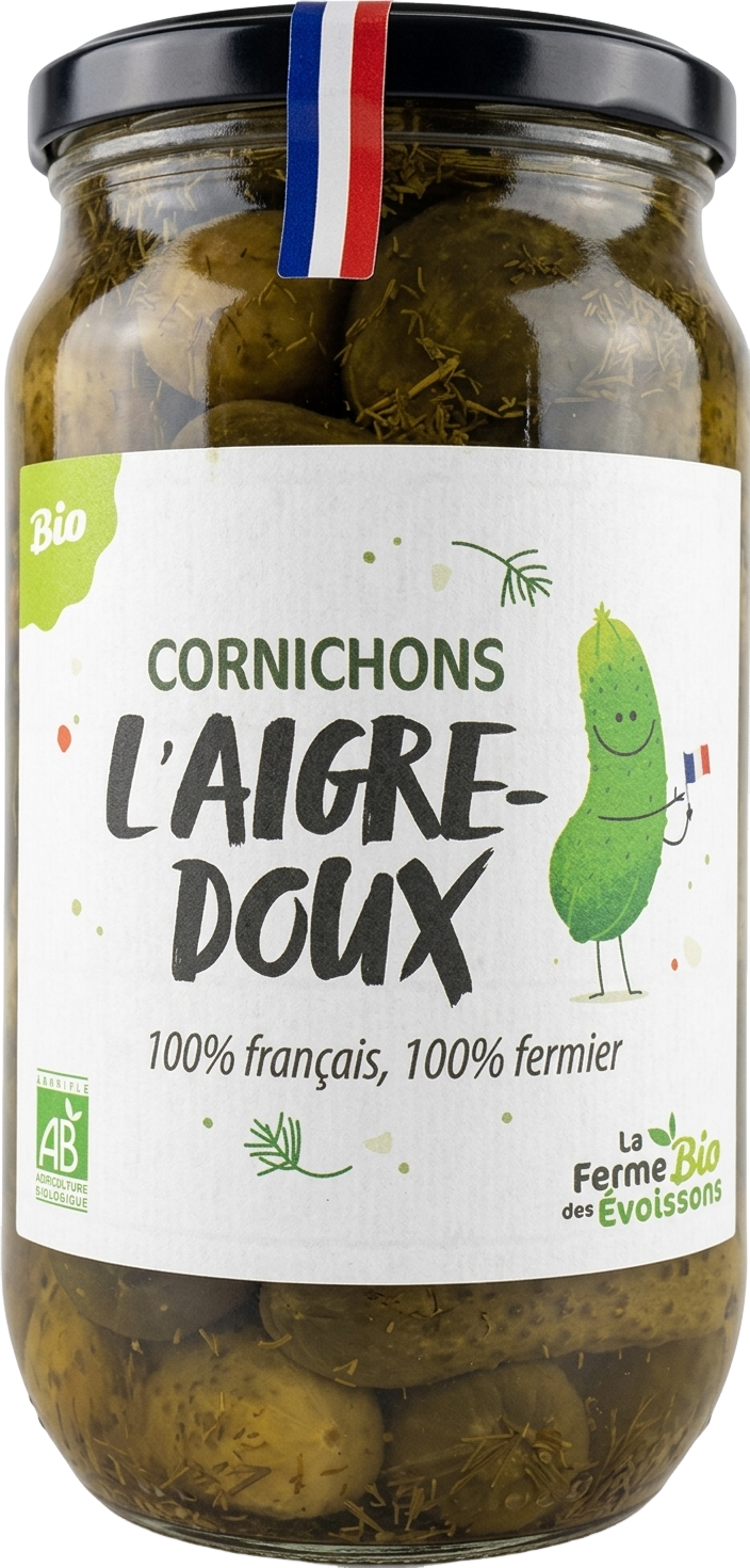 Cornichons L’aigre-doux bio - 550g