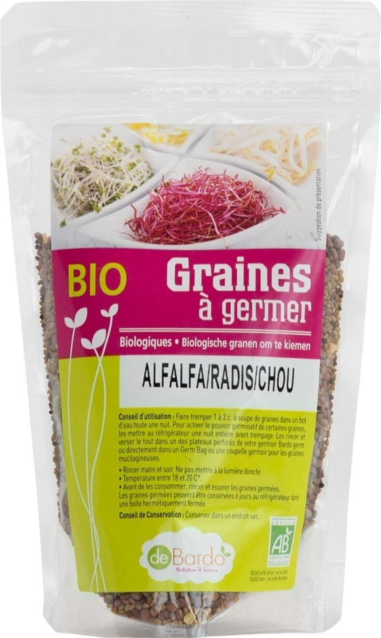 Mélange graines alfalfa radis chou rouge bio - 200g