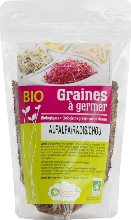 Mélange graines alfalfa radis chou rouge bio - 200g