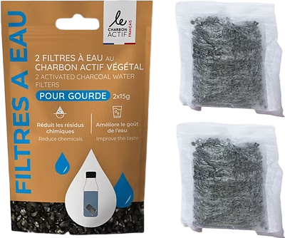 Filtres pour gourde au charbon actif végétal - 2x15g