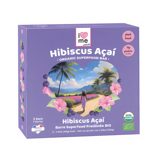 3 Barres Hibiscus Acai protéinées bio - 3x40g