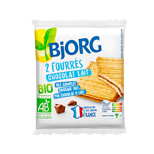 Fourrés au chocolat au lait bio (pochon de 2 biscuits) - 50g