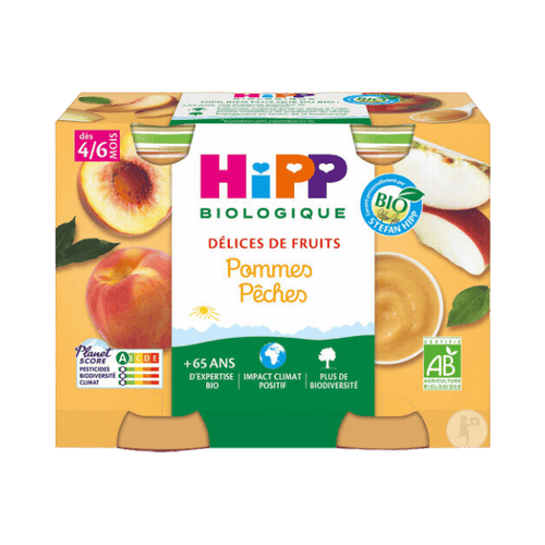 Délice de fruits pomme pêche bio - 2x190g