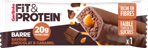 Barre protéinée fit & protein chocolat caramel - 57g