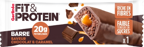 Barre protéinée fit & protein chocolat caramel - 57g