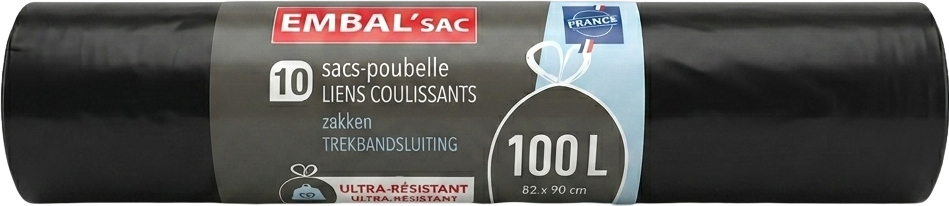 Sacs poubelle 100 L - 10 unités