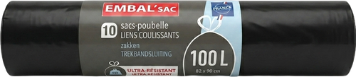 Sacs poubelle 100 L - 10 unités