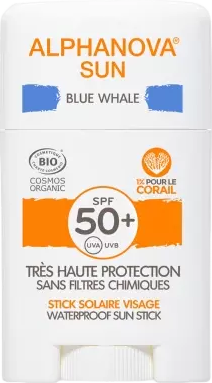 Stick solaire bleu SPF 50 sans parfum bio