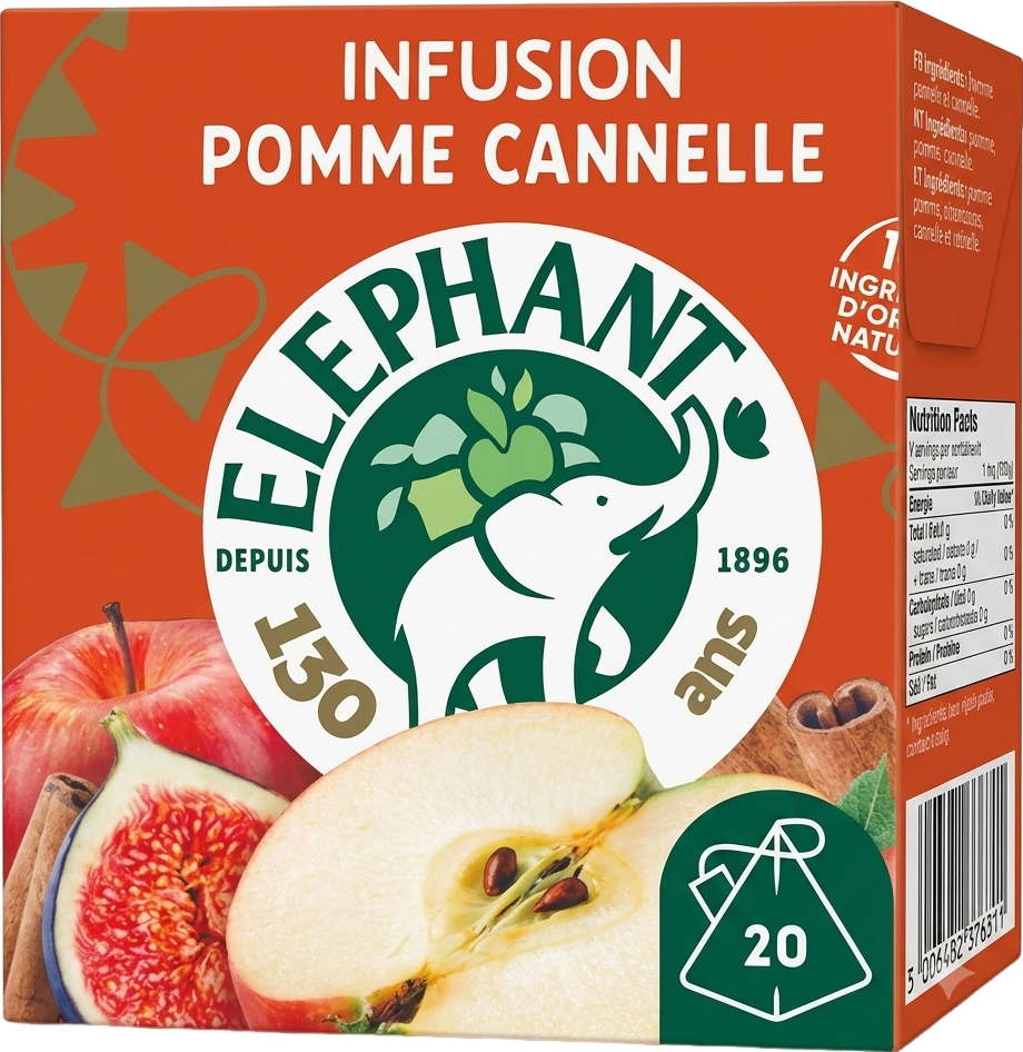 Infusion aromatisée saveur pomme cannelle & touche de figue - 20 sachets