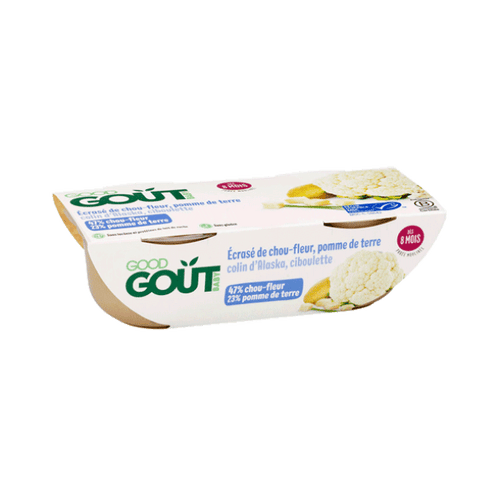 Ecrasé de chou-fleur pomme de terre et colin d'Alaska bio - 2x190g