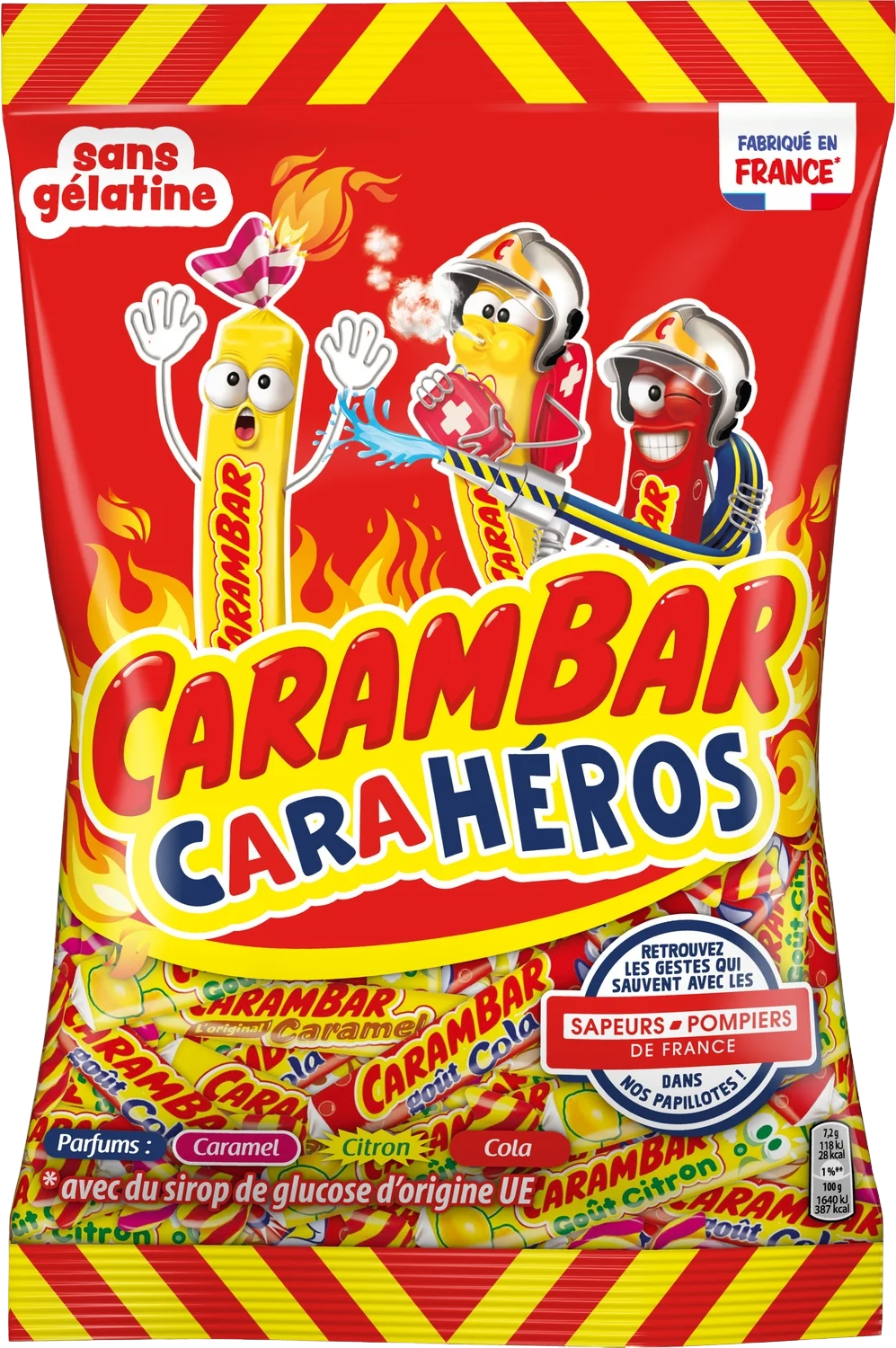 Bonbons durs saveur caramel, citron et cola  - 380g