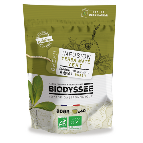 Yerba maté large vert du brésil bio - 80g