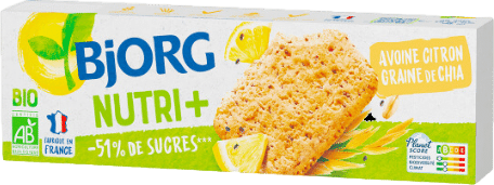 Biscuits avoine, citron, graines de chia bio - 130g