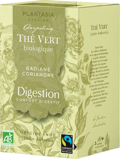 Thé vert digestion badiane coriandre bio - 18 sachets