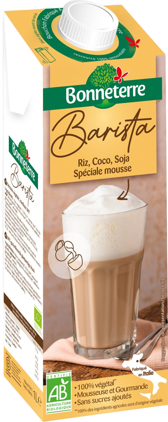 Boisson végétale Barista riz, coco, soja bio - 1L