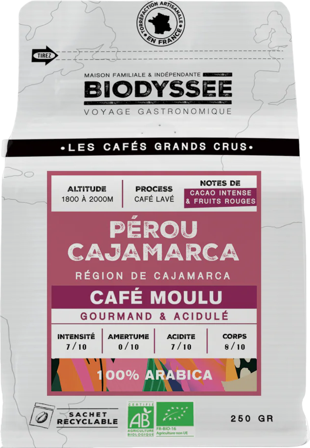 Café moulu grand cru Pérou Cajamarca bio - 250g