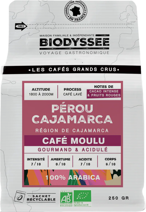 Café moulu grand cru Pérou Cajamarca bio - 250g
