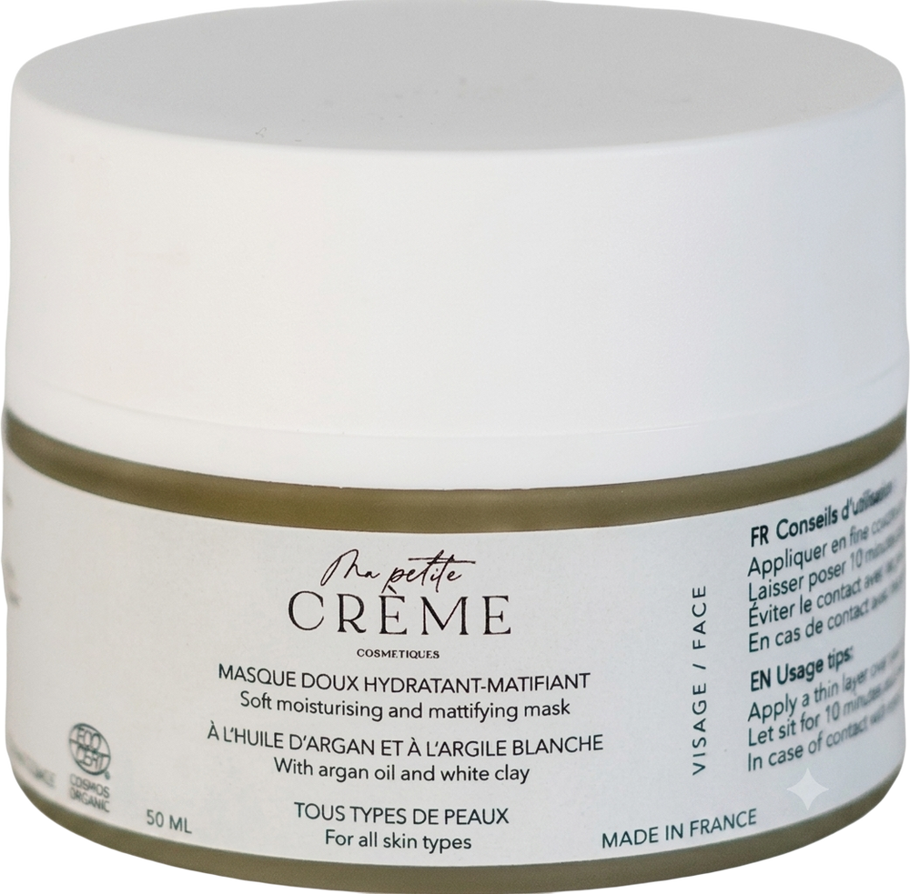 Masque doux hydratant matifiant visage - 50g