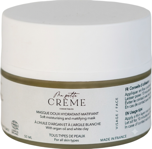 Masque doux hydratant matifiant visage - 50g