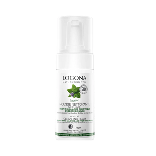 Mousse nettoyante menthe et acide salicylique bio - 100ml