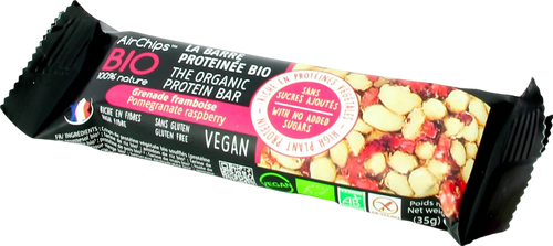 Barre protéinée grenades et framboises bio - 35g