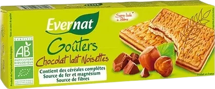 Biscuits goûters chocolat au lait et noisettes bio - 225g