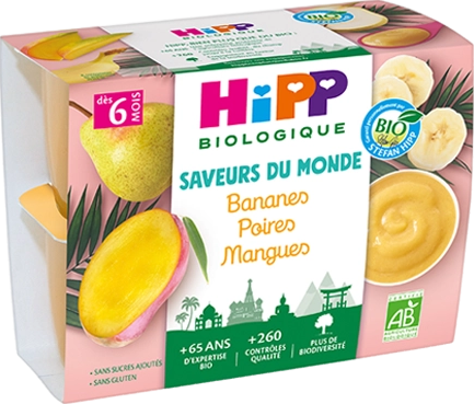 Saveur du monde Bananes Poires Manges - 4x100g