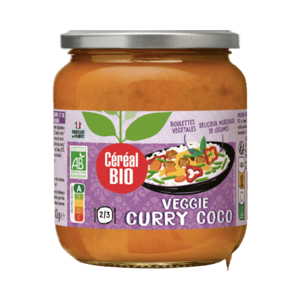 Bocal Veggie curry coco bio - 380g - Céréal Bio