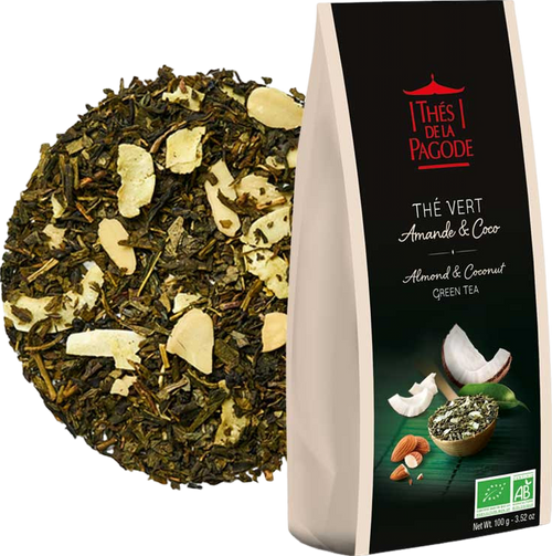 Thé vert amande et noix de coco bio - 100g