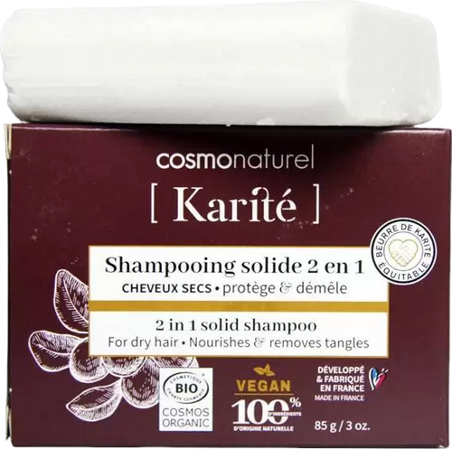 Shampoing 2 en 1 solide cheveux secs bio - 85g