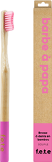Brosse à dents en bambou souple rose