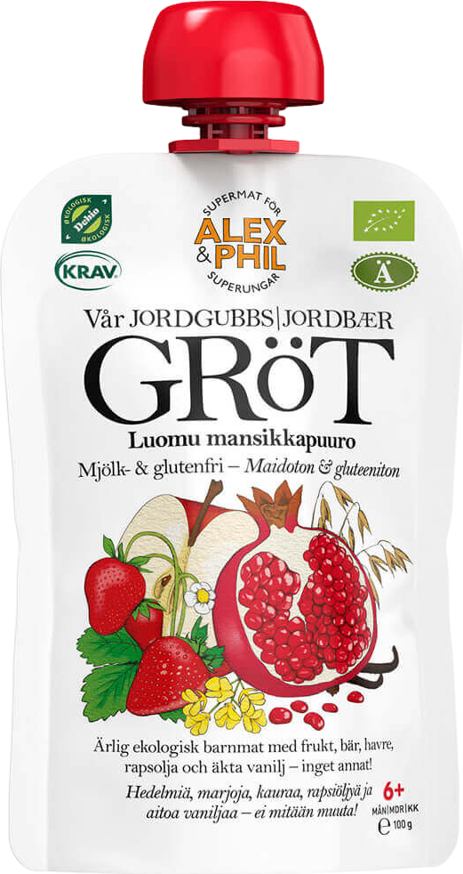 Gourde GRöT pomme fruits rouges bio - 100g