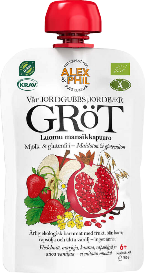 Gourde GRöT pomme fruits rouges bio - 100g